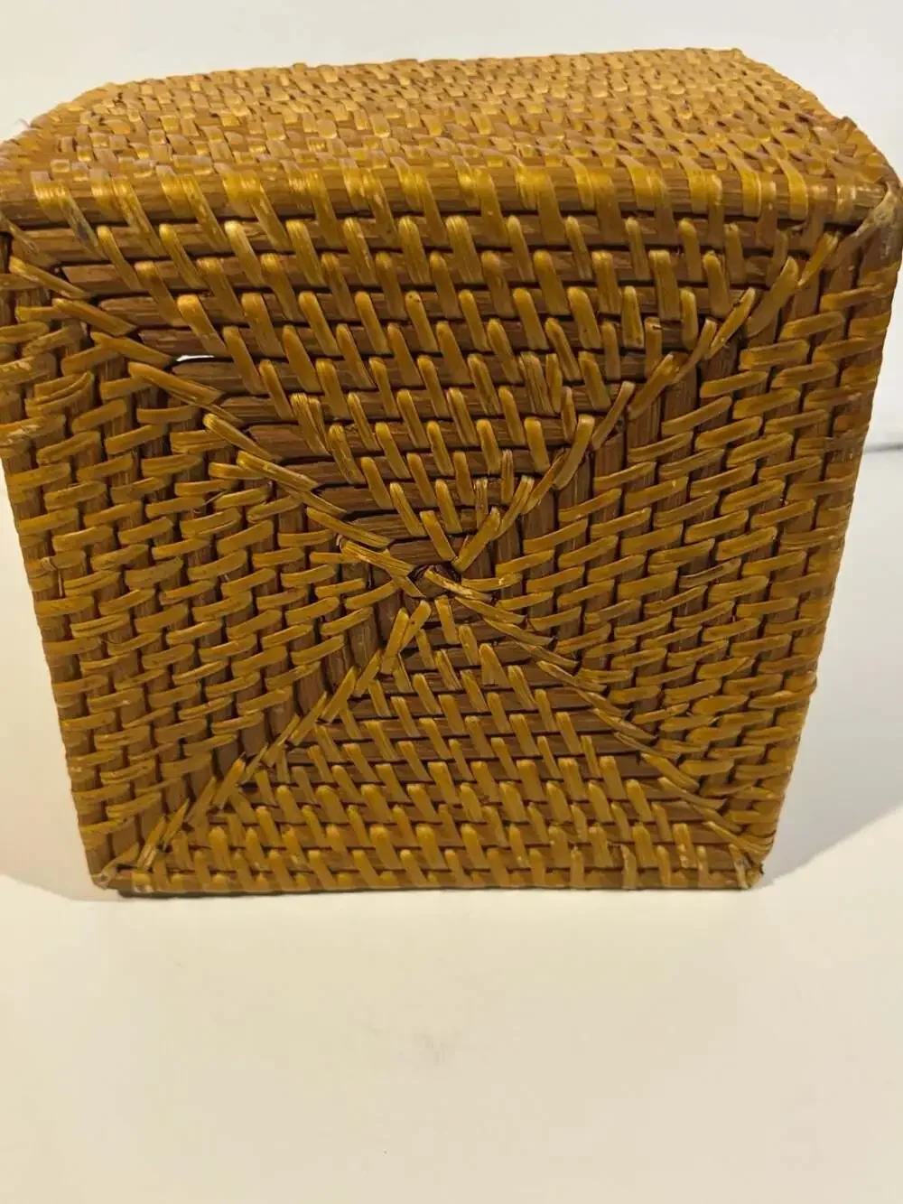 Kouboo Loma Rattan Bottle Caddy with Handle 4 Utensil Organizer Honey Brown